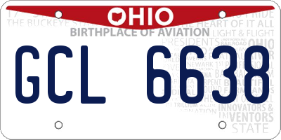 OH license plate GCL6638