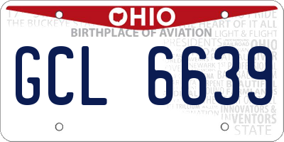 OH license plate GCL6639