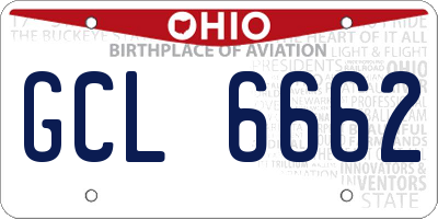 OH license plate GCL6662