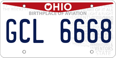 OH license plate GCL6668
