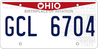 OH license plate GCL6704