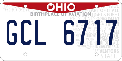 OH license plate GCL6717