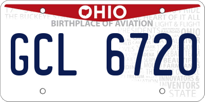 OH license plate GCL6720