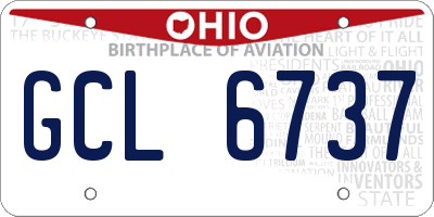 OH license plate GCL6737
