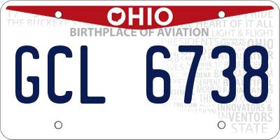 OH license plate GCL6738