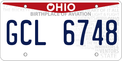 OH license plate GCL6748