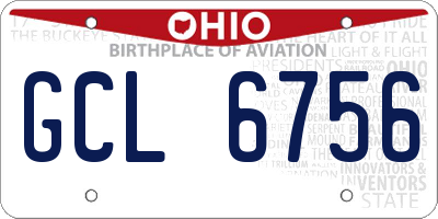 OH license plate GCL6756