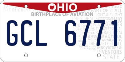 OH license plate GCL6771