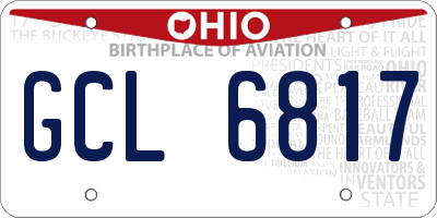 OH license plate GCL6817