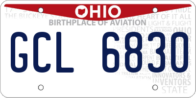 OH license plate GCL6830