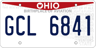 OH license plate GCL6841