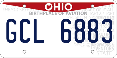 OH license plate GCL6883