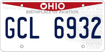 OH license plate GCL6932