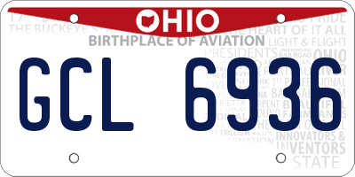 OH license plate GCL6936