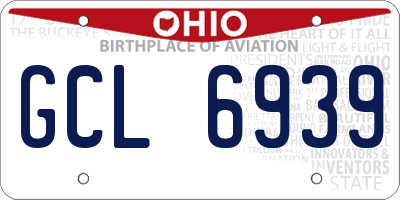 OH license plate GCL6939