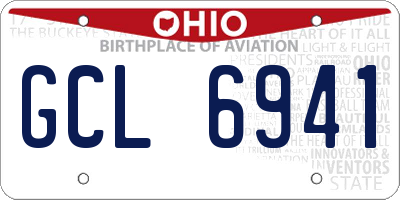 OH license plate GCL6941