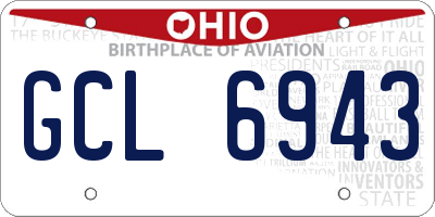 OH license plate GCL6943