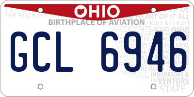 OH license plate GCL6946