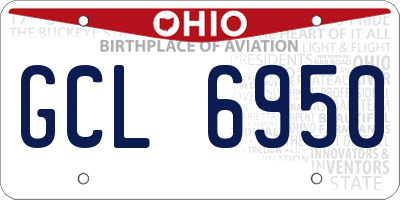 OH license plate GCL6950