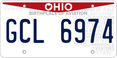 OH license plate GCL6974