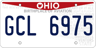 OH license plate GCL6975