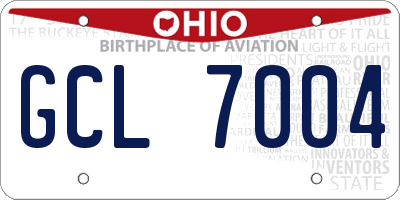 OH license plate GCL7004
