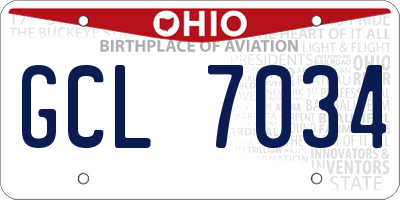 OH license plate GCL7034
