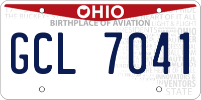OH license plate GCL7041