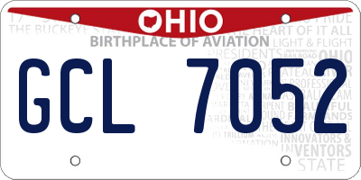 OH license plate GCL7052