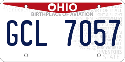 OH license plate GCL7057