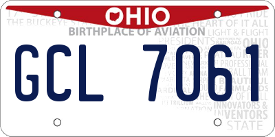 OH license plate GCL7061