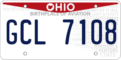 OH license plate GCL7108
