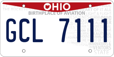 OH license plate GCL7111