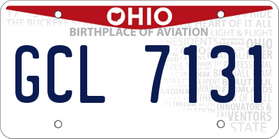 OH license plate GCL7131