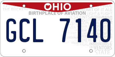 OH license plate GCL7140