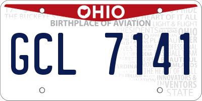 OH license plate GCL7141