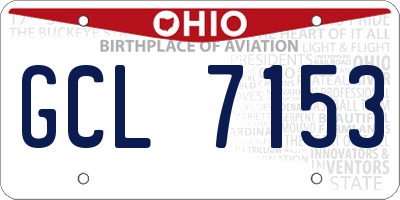 OH license plate GCL7153
