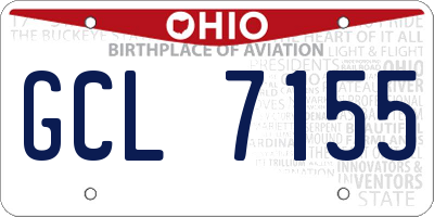 OH license plate GCL7155