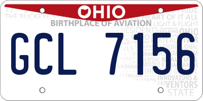 OH license plate GCL7156