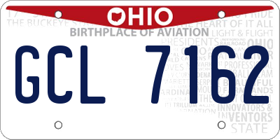 OH license plate GCL7162