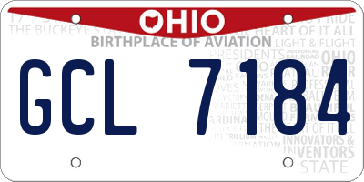 OH license plate GCL7184