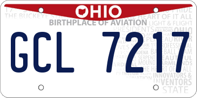 OH license plate GCL7217