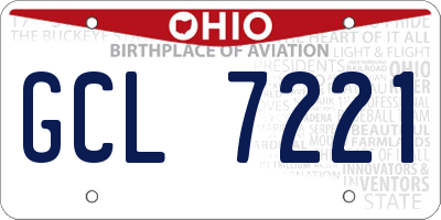 OH license plate GCL7221