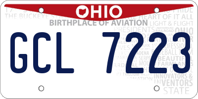 OH license plate GCL7223