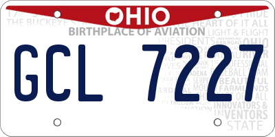 OH license plate GCL7227