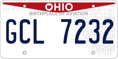 OH license plate GCL7232