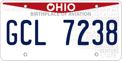 OH license plate GCL7238