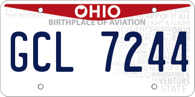 OH license plate GCL7244