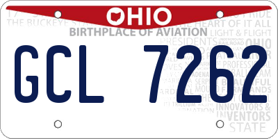 OH license plate GCL7262