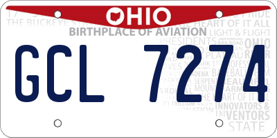 OH license plate GCL7274